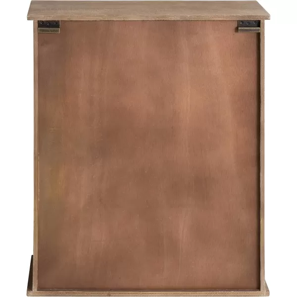 Kate and Laurel Barnhardt Decorative Wooden Wall Cabinet with Sliding Glass Door 22quot x 28quot Rustic Brown Barndoor Modern Farmhouse StorageRustic Brown