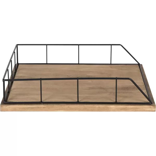 Kate and Laurel Benbrook Stacked Metal and Wood Letter Trays White and GoldRustic BrownBlack