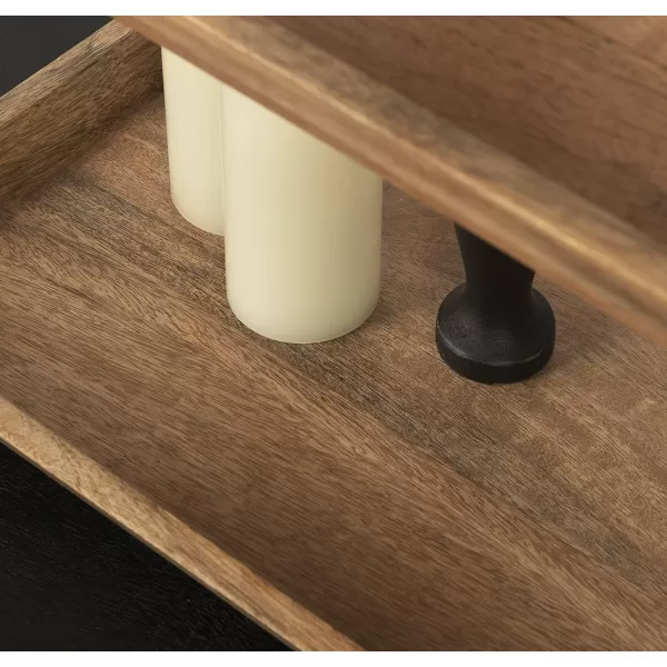 Kate and Laurel Bess Farmhouse 3 Tier Tray 16 x 12 x 26 Natural Wood and Black Decorative MultiTiered Tray for Storage and DisplayBlackNatural