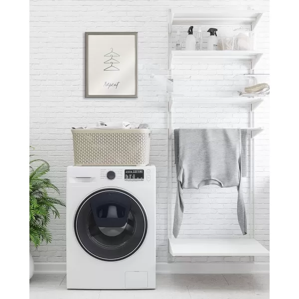 Kate and Laurel Blake Repeat Framed Printed Glass Wall Art by Elizabeth Silver 16x20 Gray Decorative Whimsical Laundry Themed Art Print for Wall