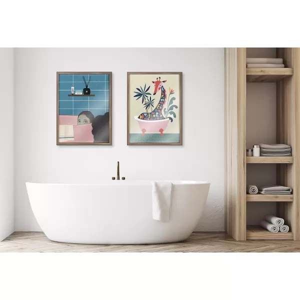Kate and Laurel Blake Restful Rest Framed Printed Glass Wall Art by Mary Joak 18x24 Gold Decorative Chic Feminine Art for Wall
