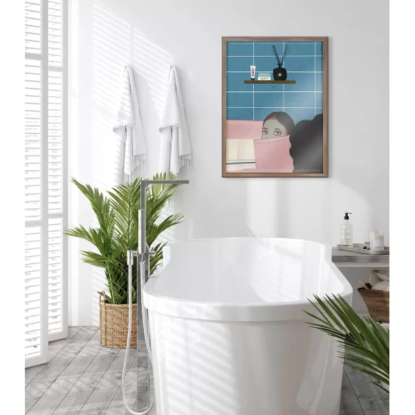 Kate and Laurel Blake Restful Rest Framed Printed Glass Wall Art by Mary Joak 18x24 Gold Decorative Chic Feminine Art for Wall