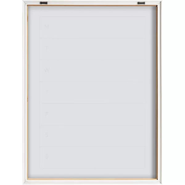 Kate and Laurel Blake Weekly Calendar or Menu Framed Printed Glass Dry Erase Board by The Creative Bunch Studio 18x24 Natural Wall Organization