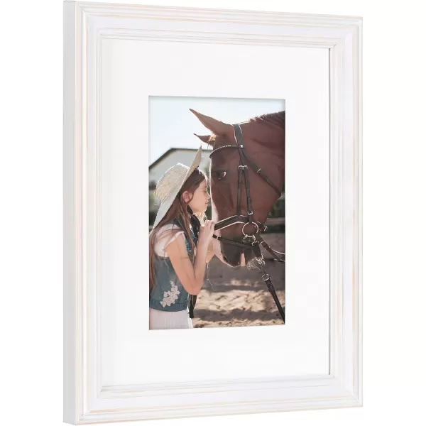 Kate and Laurel Bordeaux Coastal Gallery Frame Wall Kit Set of 6 Whitewash Chic Photo Frames for Wall