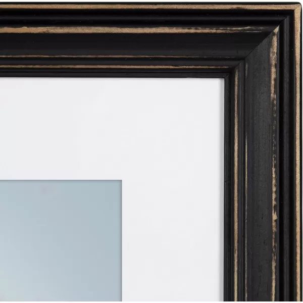 Kate and Laurel Bordeaux Coastal Gallery Frame Wall Kit Set of 6 with Assorted Size Frames Graywash Navy Blue Distressed WhiteBlack