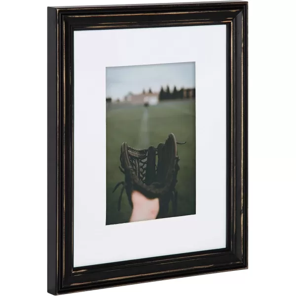 Kate and Laurel Bordeaux Coastal Gallery Frame Wall Kit Set of 6 with Assorted Size Frames Graywash Navy Blue Distressed WhiteBlack