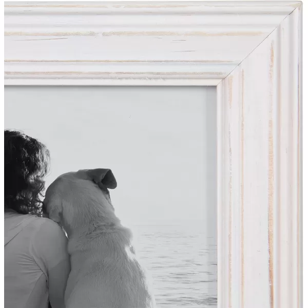 Kate and Laurel Bordeaux Coastal Gallery Frame Wall Kit Set of 6 with Assorted Size Frames Graywash Navy Blue Distressed WhiteMultiBlue