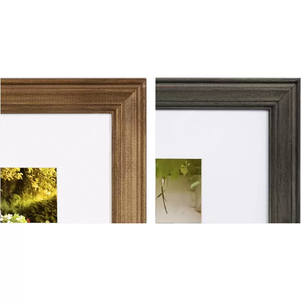 Kate and Laurel Bordeaux Coastal Gallery Frame Wall Kit Set of 6 with Assorted Size Frames Graywash Navy Blue Distressed WhiteRustic BrownGray