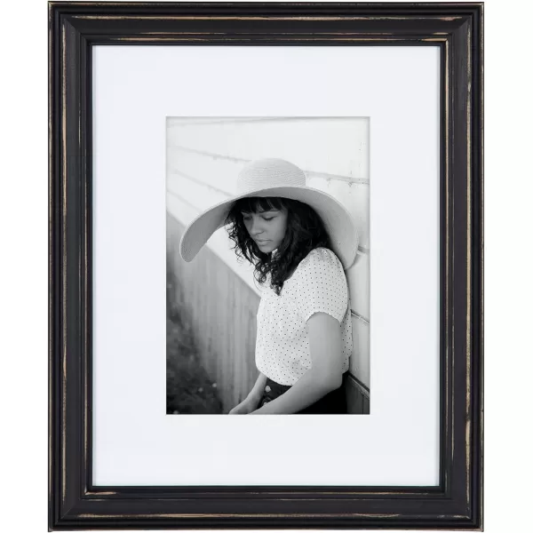 Kate and Laurel Bordeaux Coastal Gallery Wall Kit Set of 10 with Assorted Size Frames in 3 Different Finishes White Blue and GrayBlack