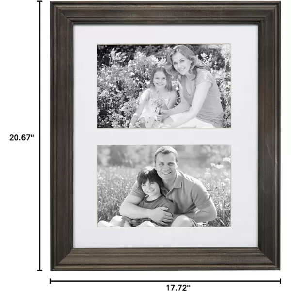 Kate and Laurel Bordeaux Coastal Gallery Wall Kit Set of 10 with Assorted Size Frames in 3 Different Finishes White Blue and GrayGray