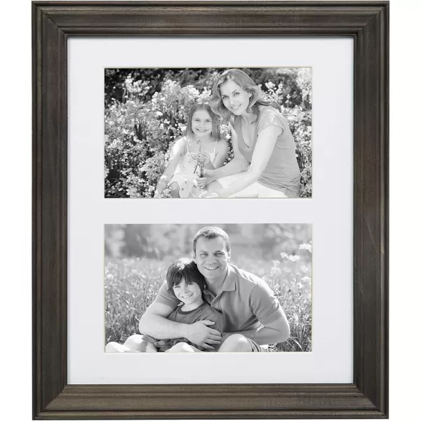 Kate and Laurel Bordeaux Coastal Gallery Wall Kit Set of 10 with Assorted Size Frames in 3 Different Finishes White Blue and GrayGray