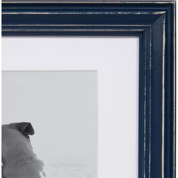 Kate and Laurel Bordeaux Coastal Gallery Wall Kit Set of 10 with Assorted Size Frames in 3 Different Finishes White Blue and GrayMultiBlue