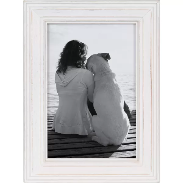 Kate and Laurel Bordeaux Coastal Gallery Wall Kit Set of 10 with Assorted Size Frames in 3 Different Finishes White Blue and GrayWhite