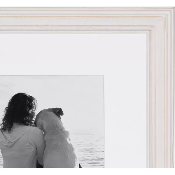 Kate and Laurel Bordeaux Coastal Gallery Wall Kit Set of 10 with Assorted Size Frames in 3 Different Finishes White Blue and GrayWhite