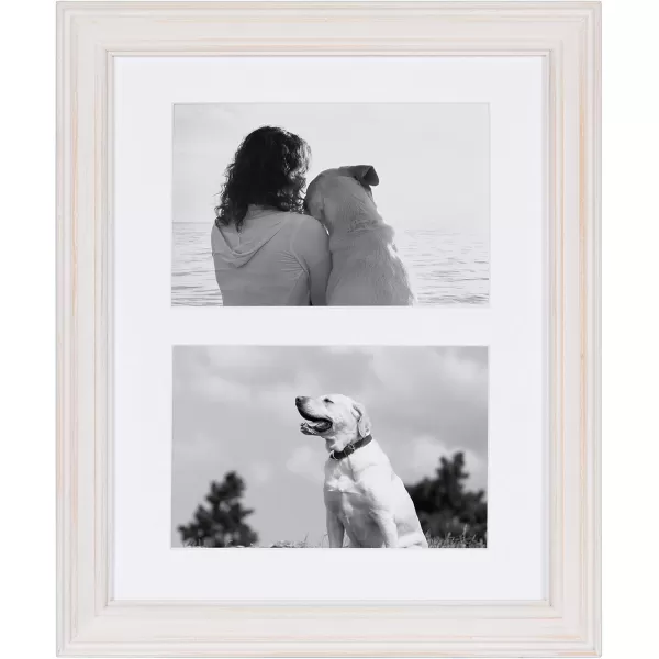 Kate and Laurel Bordeaux Coastal Gallery Wall Kit Set of 10 with Assorted Size Frames in 3 Different Finishes White Blue and GrayWhite