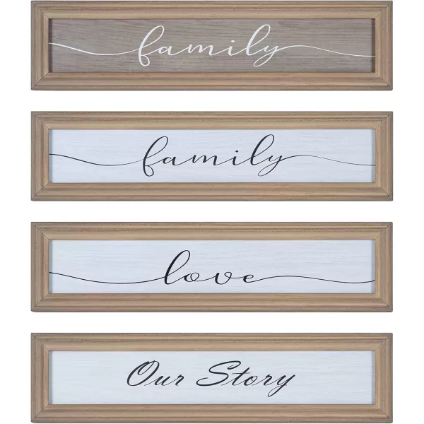 Kate and Laurel Bordeaux Expressions Wall Decor Collection Rustic Gray and White Assorted Size Frames and Decorative Wall AccentsMultiBlack