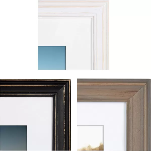 Kate and Laurel Bordeaux Expressions Wall Decor Collection Rustic Gray and White Assorted Size Frames and Decorative Wall AccentsMultiBlack