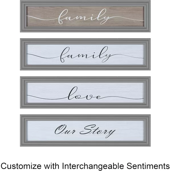 Kate and Laurel Bordeaux Expressions Wall Decor Collection Rustic Gray and White Assorted Size Frames and Decorative Wall AccentsMultiBlue