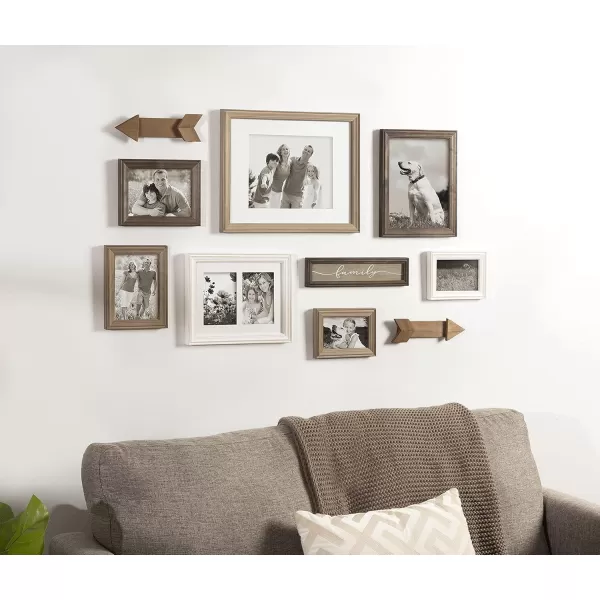Kate and Laurel Bordeaux Expressions Wall Decor Collection Rustic Gray and White Assorted Size Frames and Decorative Wall AccentsMultiGray