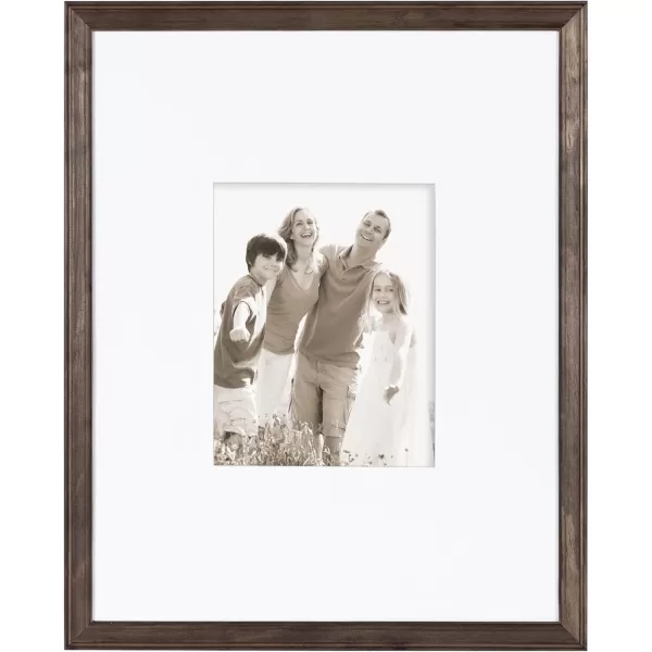 Kate and Laurel Bordeaux Gallery Floating Shelf and Wall Frame Kit Set of 5 Multiple Finishes Assorted Size Wooden Frames and Display ShelfMultiGray