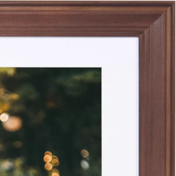 Kate and Laurel Bordeaux Gallery Multi Size Picture Frame Wall Kit Set of 6 Dark Espresso Brown Chic Photo Frames for Wall