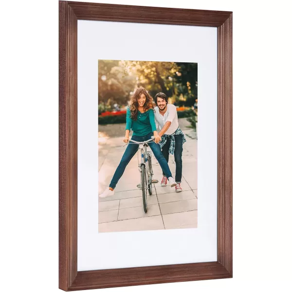 Kate and Laurel Bordeaux Gallery Multi Size Picture Frame Wall Kit Set of 6 Dark Espresso Brown Chic Photo Frames for Wall
