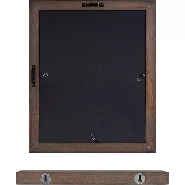 Kate and Laurel Bordeaux Gallery Wall Frame and Shelf Kit Set of 10 Natural Assorted Size Frames with Wood Finish and Three Display Shelves IncludedMultiGray