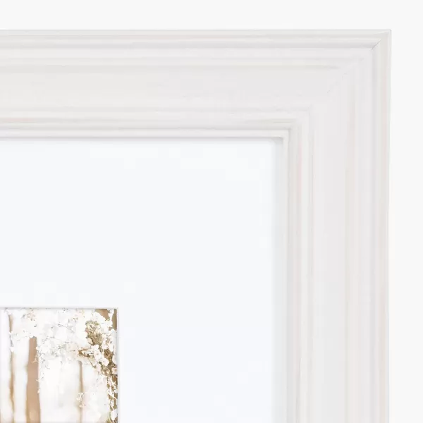 Kate and Laurel Bordeaux Gallery Wall Frame and Shelf Kit Set of 10 Natural Assorted Size Frames with Wood Finish and Three Display Shelves IncludedWhite