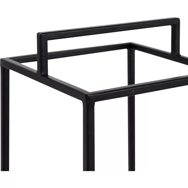 Kate and Laurel Brandt Farmhouse TwoPiece Candle Holder Set 7 x 7 x 19 Hazelnut and Black Transitional Wood and Metal Lantern Candle Holders for Fireplace Mantel Display2 Piece