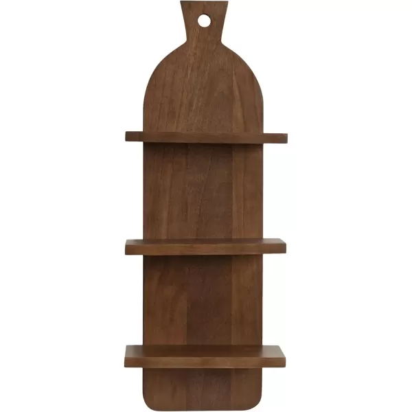 Kate and Laurel Braxton Modern Farmhouse ThreeTier Wall Shelf 12 x 7 x 32 Natural Brown Transitional Tiered Wood Display Shelf for Kitchen Spice Rack