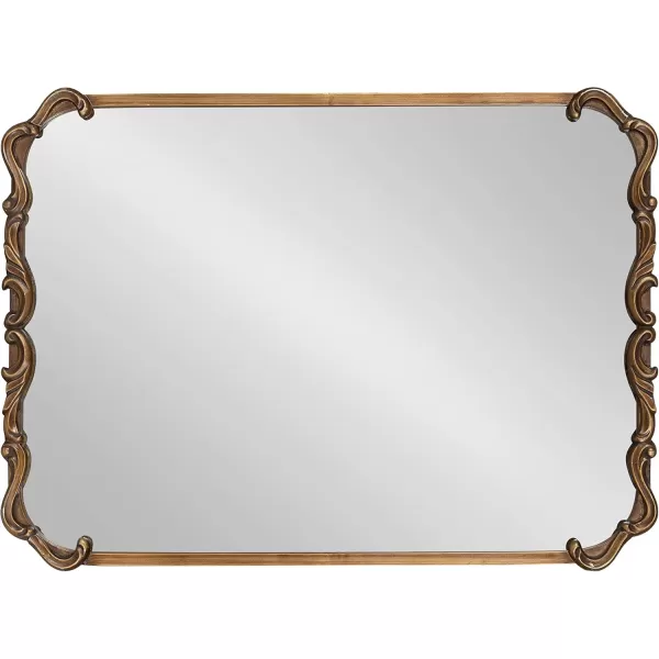 Kate and Laurel Brazelton Rounded Rectangle Ornate Traditional Mirror 20 x 27 Gold Ornamental Round Rectangular Classic Framed Wall MirrorGold