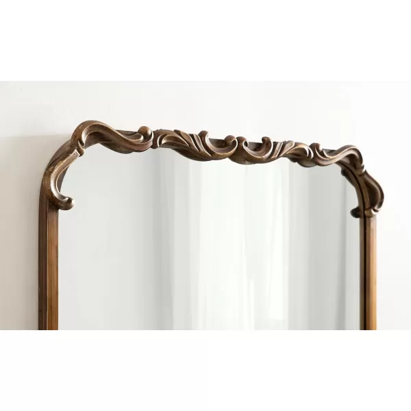 Kate and Laurel Brazelton Rounded Rectangle Ornate Traditional Mirror 20 x 27 Gold Ornamental Round Rectangular Classic Framed Wall MirrorGold