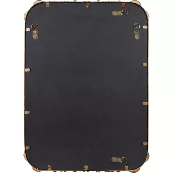 Kate and Laurel Brazelton Rounded Rectangle Ornate Traditional Mirror 20 x 27 Gold Ornamental Round Rectangular Classic Framed Wall MirrorGold