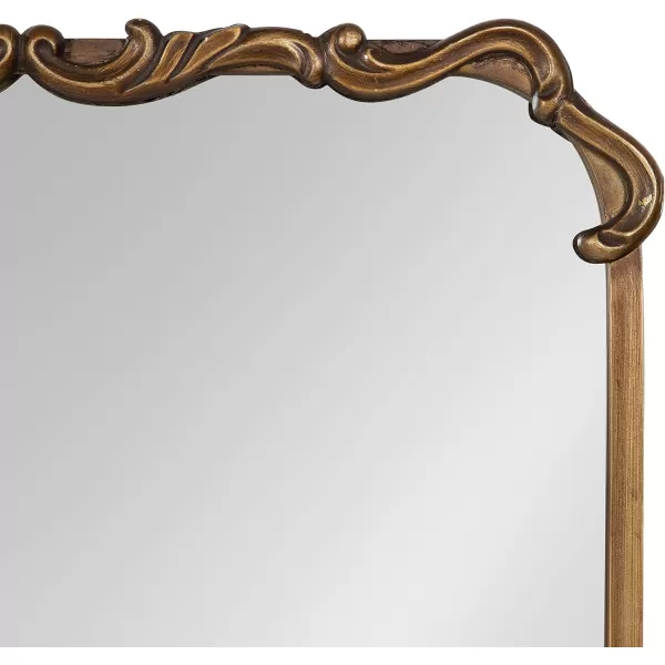 Kate and Laurel Brazelton Rounded Rectangle Ornate Traditional Mirror 20 x 27 Gold Ornamental Round Rectangular Classic Framed Wall MirrorGold