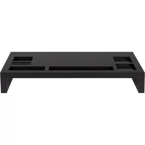 Kate and Laurel Briggs Wood Monitor Riser Desk Organizer BlackBlack