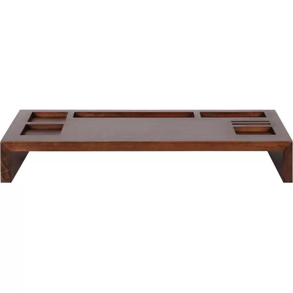Kate and Laurel Briggs Wood Monitor Riser Desk Organizer BlackWalnut Brown