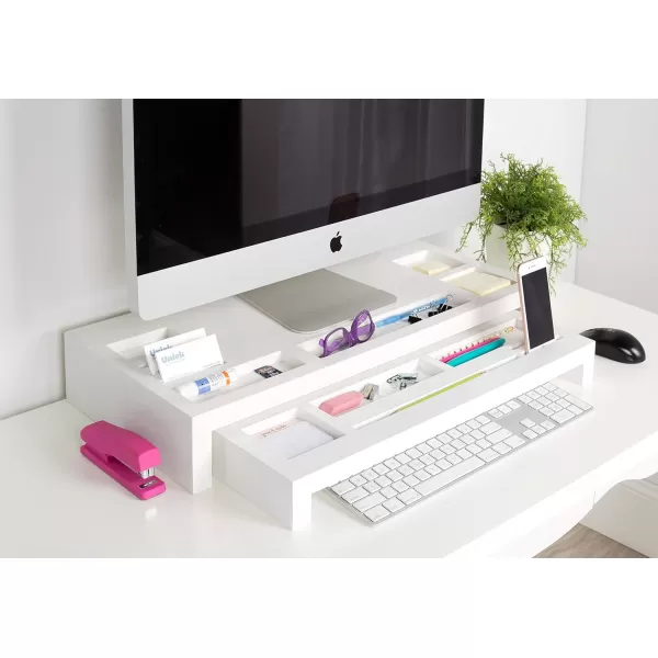 Kate and Laurel Briggs Wood Monitor Riser Desk Organizer BlackWhite