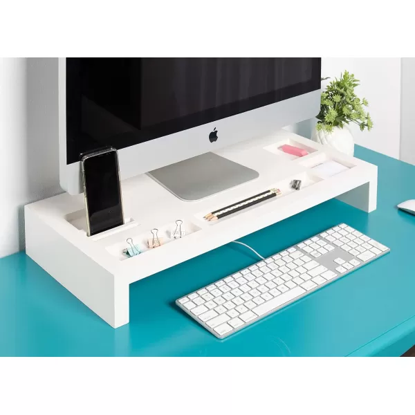 Kate and Laurel Briggs Wood Monitor Riser Desk Organizer BlackWhite