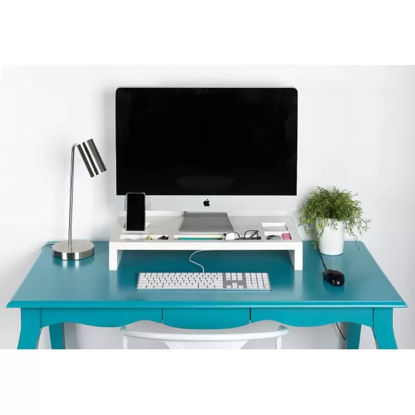 Kate and Laurel Briggs Wood Monitor Riser Desk Organizer BlackWhite