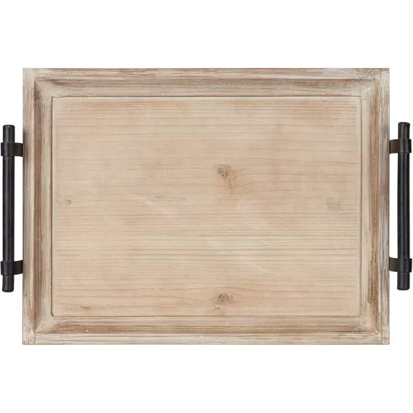 Kate and Laurel Bruillet Farmhouse Rectangular Tray 12 x 16 Rustic Gray Vintage Tray for Coffee TableBrown