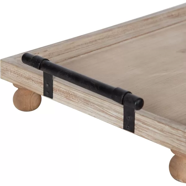 Kate and Laurel Bruillet Farmhouse Rectangular Tray 12 x 16 Rustic Gray Vintage Tray for Coffee TableBrown