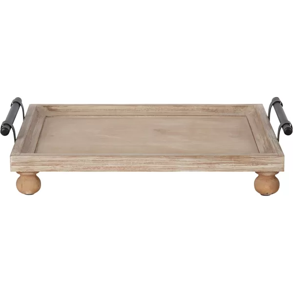 Kate and Laurel Bruillet Farmhouse Rectangular Tray 12 x 16 Rustic Gray Vintage Tray for Coffee TableBrown