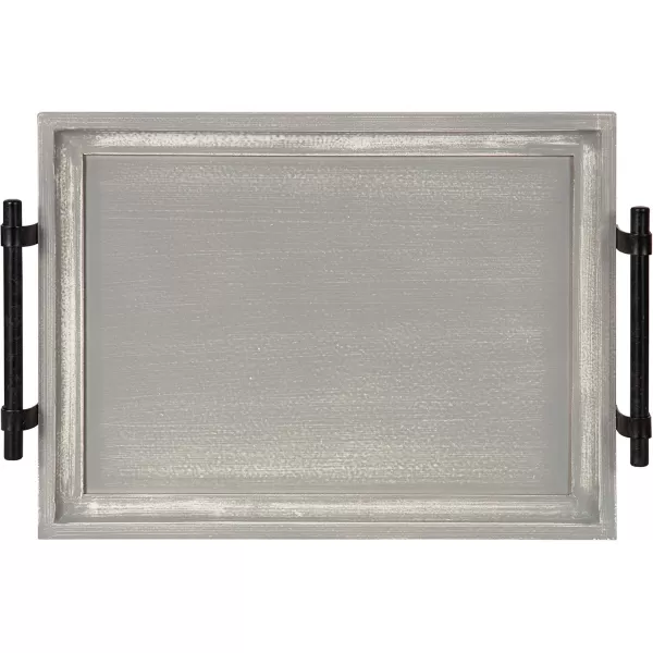 Kate and Laurel Bruillet Farmhouse Rectangular Tray 12 x 16 Rustic Gray Vintage Tray for Coffee TableGray