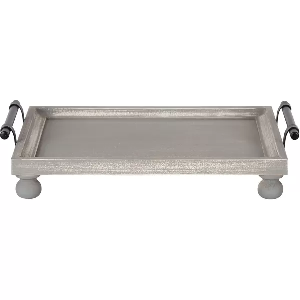 Kate and Laurel Bruillet Farmhouse Rectangular Tray 12 x 16 Rustic Gray Vintage Tray for Coffee TableGray
