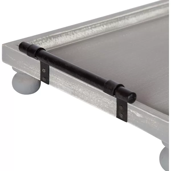 Kate and Laurel Bruillet Farmhouse Rectangular Tray 12 x 16 Rustic Gray Vintage Tray for Coffee TableGray