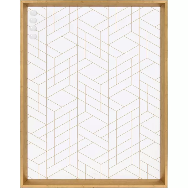 Kate and Laurel Calter Framed Decorative Magnetic Bulletin Board with Classic Glam Cararra Marble Design 215x275 GoldGold
