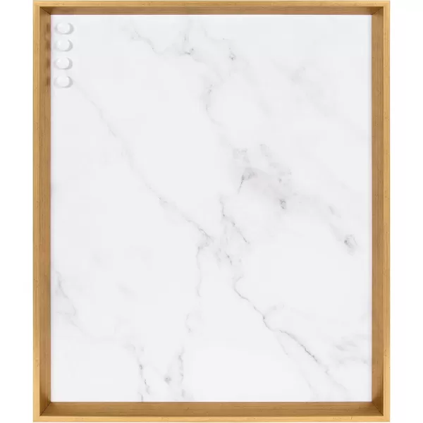 Kate and Laurel Calter Framed Decorative Magnetic Bulletin Board with Classic Glam Cararra Marble Design 215x275 GoldGoldMarble