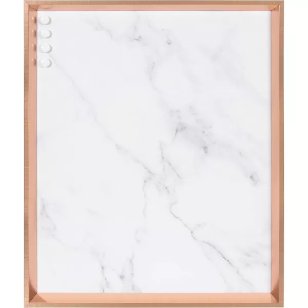 Kate and Laurel Calter Framed Decorative Magnetic Bulletin Board with Classic Glam Cararra Marble Design 215x275 GoldRose GoldMarble