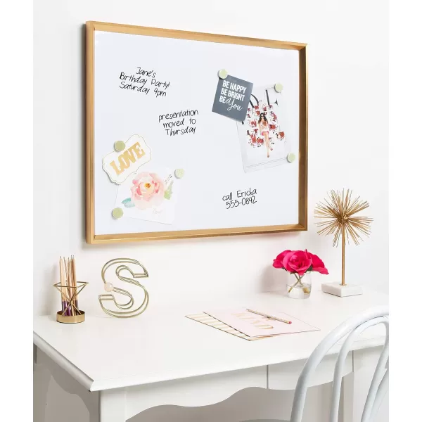 Kate and Laurel Calter Framed Magnetic Dry Erase Board Gold 255x315Gold