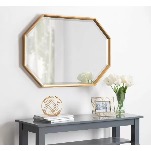 Kate and Laurel Calter Large Elongated Octagon Frame Wall Mirror 255 x 375 Gold